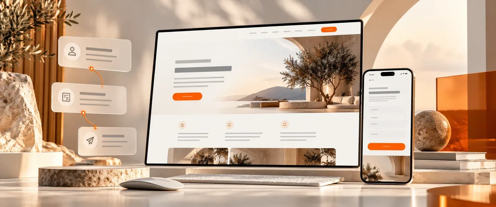 Conversie-optimalisatie: werkplek met een websiteontwerp